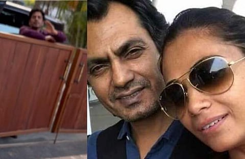 ആലിയയുടെ വീടിന്റെ ​ഗെയ്റ്റിനു മുന്നിൽ നവാസുദ്ദീൻ/ വിഡിയോ സ്ക്രീൻഷോട്ട്, നവാസുദ്ദീനും ആലിയയും/ ഫയൽ ചിത്രം