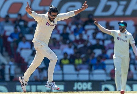 ഓസ്‌ട്രേലിയയ്‌ക്കെതിരായ ഒന്നാം ടെസ്റ്റില്‍ വിക്കറ്റ് നേടിയ ജഡേജയുടെ ആഹ്ലാദ പ്രകടനം, IMAGE CREDIT:BCCI