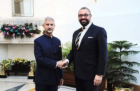 എസ് ജയശങ്കറും ജെയിംസ് ക്ലവര്‍ലിയും കൂടിക്കാഴ്ചയ്ക്കിടെ/ട്വിറ്റര്‍