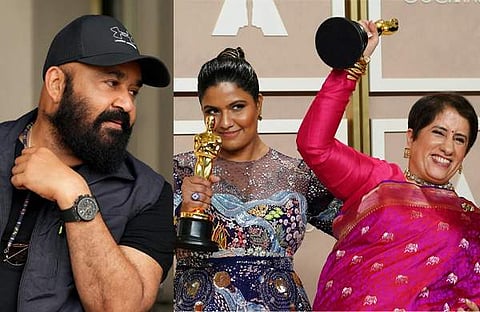മോഹൻലാൽ/ ചിത്രം; ഫെയ്സ്ബുക്ക്, ഓസ്കാർ പുരസ്കാരവുമായി കാര്‍ത്തികി ഗോള്‍സാല്‍വസും ഗുനീത് മോംഗയും/ ചിത്രം; പിടിഐ