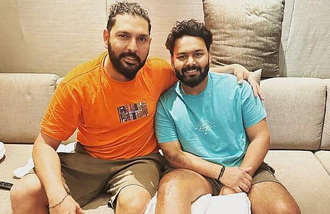 ചികിത്സയില്‍ കഴിയുന്ന റിഷഭ് പന്തിനെ സന്ദര്‍ശിച്ചതിന് പിന്നാലെ യുവരാജ് ട്വിറ്ററില്‍ പങ്കുവച്ച ചിത്രം