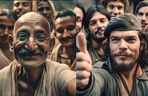 സെൽഫിയെടുത്ത് ​ഗാന്ധിയും ചെ​ഗുവേരയും/ ചിത്രം ഇൻസ്റ്റാ​ഗ്രാം