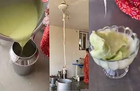 ഫാൻ മേയ്‌സ് ഐസ്ക്രീം/ ചിത്രം ട്വിറ്റർ വിഡിയോ സ്ക്രീൻഷോട്ട്