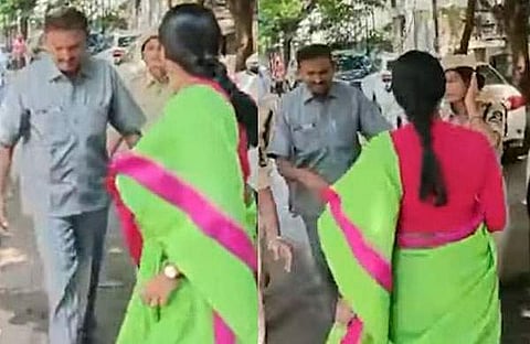ശര്‍മിള പൊലീസുകാര്‍ക്കു നേരെ രോഷം പ്രകടിപ്പിക്കുന്നു/വിഡിയോ ദൃശ്യം