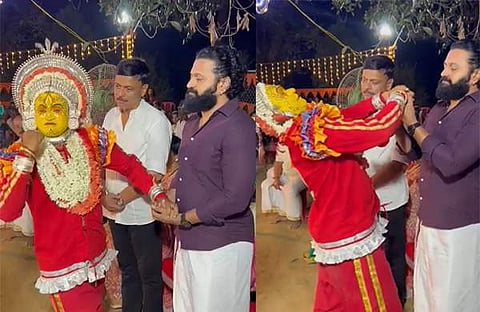 പഞ്ജുരുളിയുടെ അനു​ഗ്രഹം തേടുന്ന ഋഷഭ് ഷെട്ടി/ വിഡിയോ സ്ക്രീൻഷോട്ട്