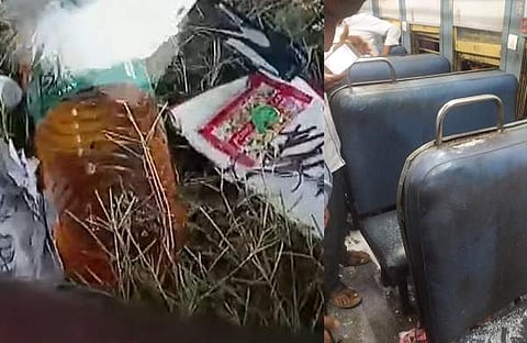 അക്രമിയുടേതെന്ന് സംശയിക്കുന്ന ബാ​ഗിൽ നിന്ന് കണ്ടെത്തിയ സാധനങ്ങൾ/ ടെലിവിഷൻ സ്ക്രീൻഷോട്ട്