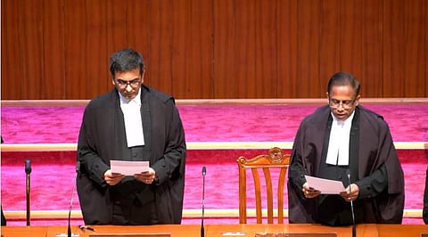 കെവി വിശ്വനാഥന്‍ സുപ്രീം കോടതി ജഡ്ജിയായി സത്യപ്രതിജ്ഞ ചെയ്യുന്നു/എഎന്‍ഐ