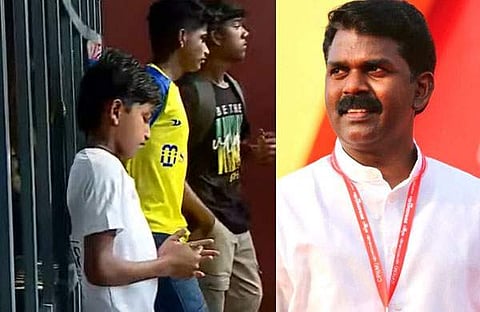 ​ഗേറ്റിന് മുന്നിൽ കാത്തുനിൽക്കുന്ന കുട്ടികൾ, ശ്രീനിജിൻ എംഎൽഎ