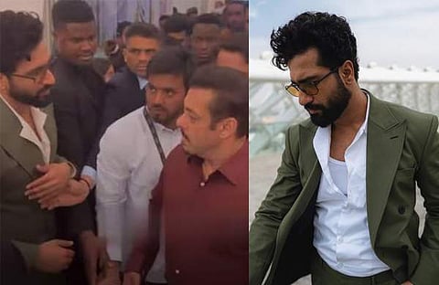 സൽമാന്റെ സെക്യൂരിറ്റി വിക്കിയെ തള്ളിമാറ്റുന്നു/ വിഡിയോ സ്ക്രീൻഷോട്ട്, വിക്കി കൗശൽ/ ഇൻസ്റ്റ​ഗ്രാം