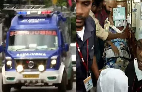 ആന്‍മരിയുയമായി വന്ന ആംബുലന്‍സ്,കുട്ടിയെ ആശുപത്രിയിലേക്ക് മാറ്റുന്നു/വീഡിയോ സ്‌ക്രീന്‍ഷോട്ട്