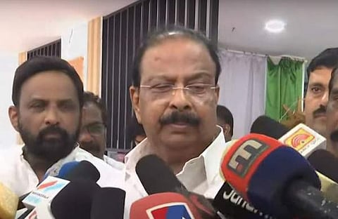 കെ സുധാകരന്‍ മാധ്യമങ്ങളെ കാണുന്നു/ ടെലിവിഷന്‍ ചിത്രം