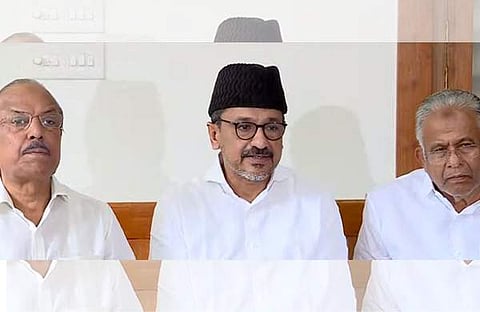 ലീഗ് നേതാക്കള്‍ വാര്‍ത്താ സമ്മേളനത്തില്‍/ടിവി ദൃശ്യം
