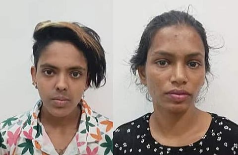 അറസ്റ്റിലായ യുവതികള്‍ / ടിവി ദൃശ്യം