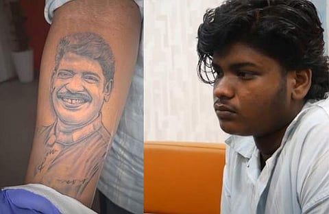 സുധിയുടെ മുഖം കയ്യിൽ ടാറ്റു ചെയ്‌ത് രാഹുൽ/ യൂട്യൂബ് വിഡിയോ സ്ക്രീൻഷോട്ട്