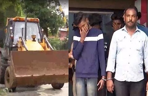 ജെസിബി മോഷ്‌ടിച്ച അഞ്ച് പേർ അറസ്റ്റിൽ/ ടെലിവിഷൻ സ്ക്രീൻഷോട്ട്