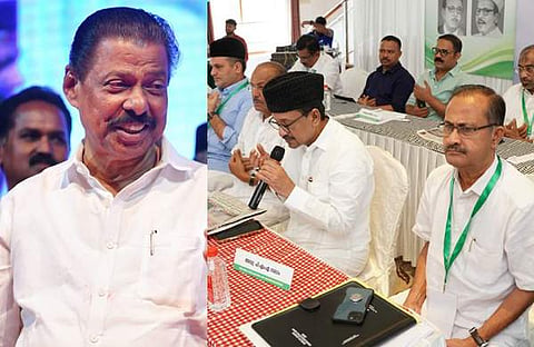 എംവി ​ഗോവിന്ദൻ, സാദിഖലി തങ്ങൾ, പിഎംഎ സലാം/ ഫയൽ