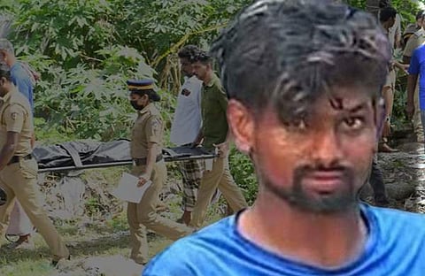 പെണ്‍കുട്ടിയുടെ മൃതദേഹം മാറ്റുന്നു, പ്രതി അസ്ഫാക്/ഫയല്‍