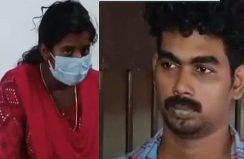 അറസ്റ്റിലായ സ്വീറ്റി, വിഷ്ണു/വീഡിയോ സ്‌ക്രീന്‍ഷോട്ട്