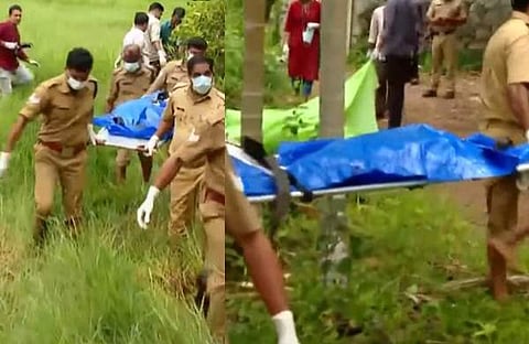 മൃതദേഹം പൊലീസ് വയലില്‍ നിന്നും കണ്ടെടുത്തപ്പോള്‍/ ടിവി ദൃശ്യം