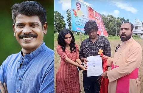 കൊല്ലം സുധി / ഫോട്ടോ: ഫെയ്സ്ബുക്ക്, സുധിയുടെ കുടുംബം ബിഷപ് നോബിൾ ഫിലിപ്പിനൊപ്പം/ വിഡിയോ സ്ക്രീൻഷോട്ട്