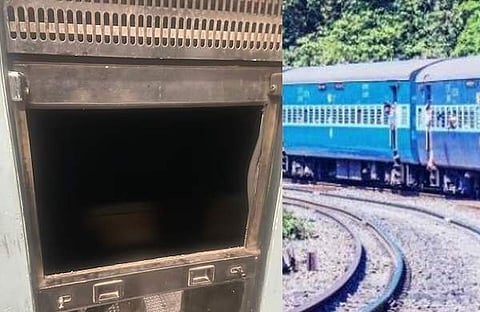 കല്ലേറിൽ തകർന്ന ​ഗ്ലാസ്/ ടെലിവിഷൻ ദൃശ്യം