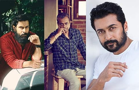 ചിയാൻ വിക്രം, ​ഗൗതം വാസുദേവ് മേനോൻ, സൂര്യ/ ഫെയ്‌സ്‌ബുക്ക്