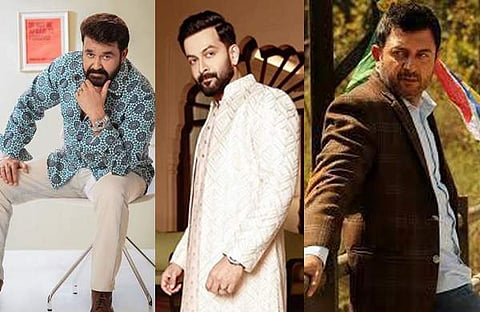 മോഹൻലാൽ, പൃഥ്വിരാജ്, അരവിന്ദ് സ്വാമി/ ഫെയ്‌സ്‌ബുക്ക്
