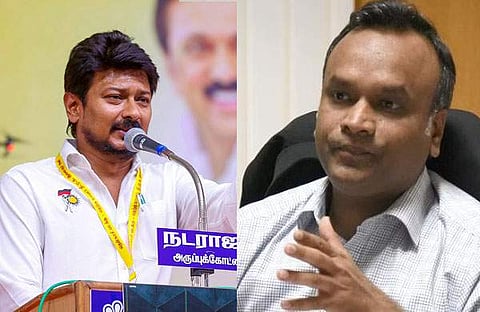 ഉദയനിധി സ്റ്റാലിനും പ്രിയങ്ക് ഖാർ​ഗെയും/ പിടിഐ, ഫയൽ