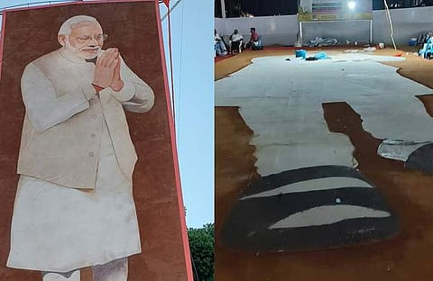 നരേന്ദ്ര മോദിയുടെ മണൽ ചിത്രം/ ഫെയ്‌സ്‌ബുക്ക്