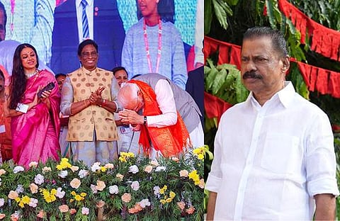 ശോഭന ബിജെപി വേദിയിൽ/ പിടിഐ, എംവി ​ഗോവിന്ദൻ/ ഫെയ്സ്ബുക്ക്