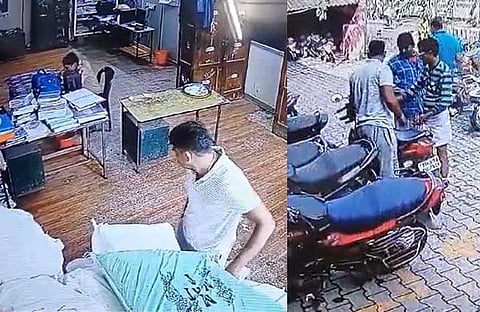 പൊലീസുകാരൻ മോഷണം നടത്തുന്ന ദൃശ്യം/ വിഡിയോ സ്ക്രീൻഷോട്ട്