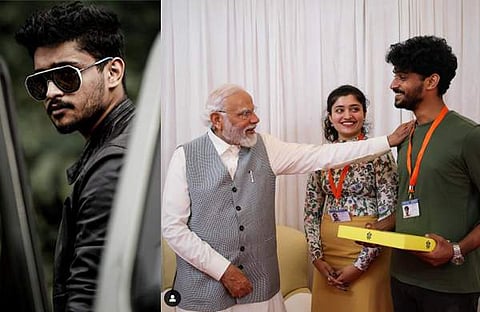 ഭാവ്നിയും മാധവും മോദിക്കൊപ്പം/ ഇൻസ്റ്റ​ഗ്രാം