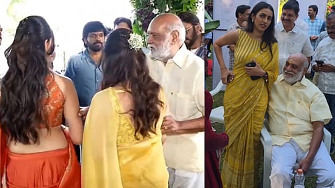 കീര്ത്തിയേയും കൃതിയേയും കയ്യില് പിടിച്ച് വലിച്ചു; വയസായിട്ടും ...