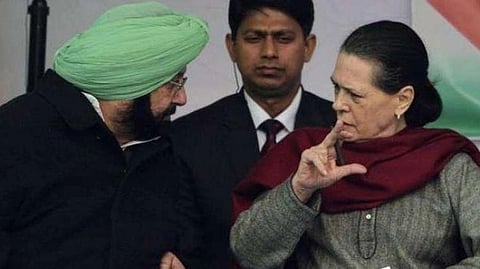 Amarinder Singh and Sonia Gandhi 