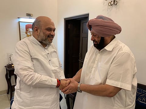 Amit Shah and Amarinder Singh 