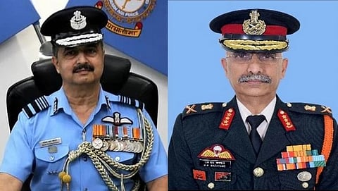 Air Chief Marshal VR Chaudhary and  Army Chief General Manoj Naravane.