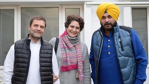 Rahul Gandhi, Priyanka Gandhi and  Navjot Singh Sidhu