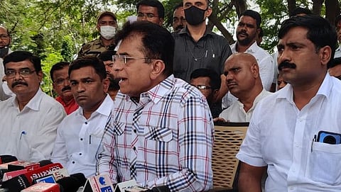 MP Kirit Somaiya speaking at the press conference