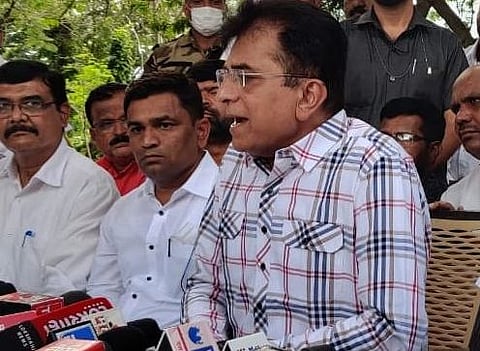 MP Kirit Somaiya speaking at the press conference