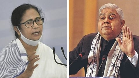 CM Mamata Banerjee and Governor Jagdeep Dhankhar. 