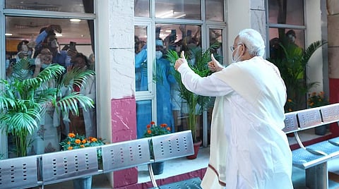 Pm Narendra modi after vaccination 