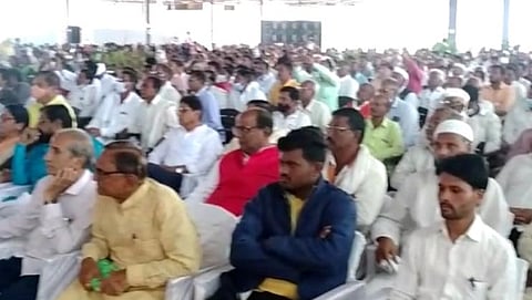 Crowed in Union Minister Narayan Minister's program at Chikhali. 