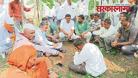 Rahul Aher With Farmers