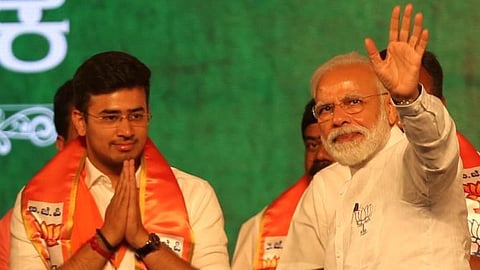 Tejasvi Surya and Narendra Modi