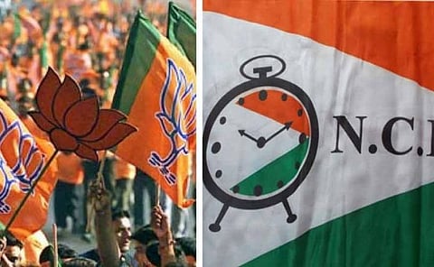 BJP- ncp flags 