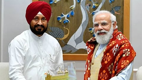 Charanjit Singh Channi and Narendra Modi&nbsp;