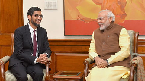 Sundar Pichai and Narendra Modi 