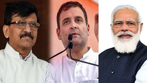 
Sanjay Raut, Rahul Gandhi, Narendra Modi