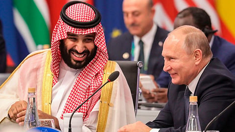 Mohammed Bin Salman and Vladimir Putin 