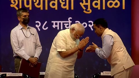 Narendra Modi and Pramod Sawant 